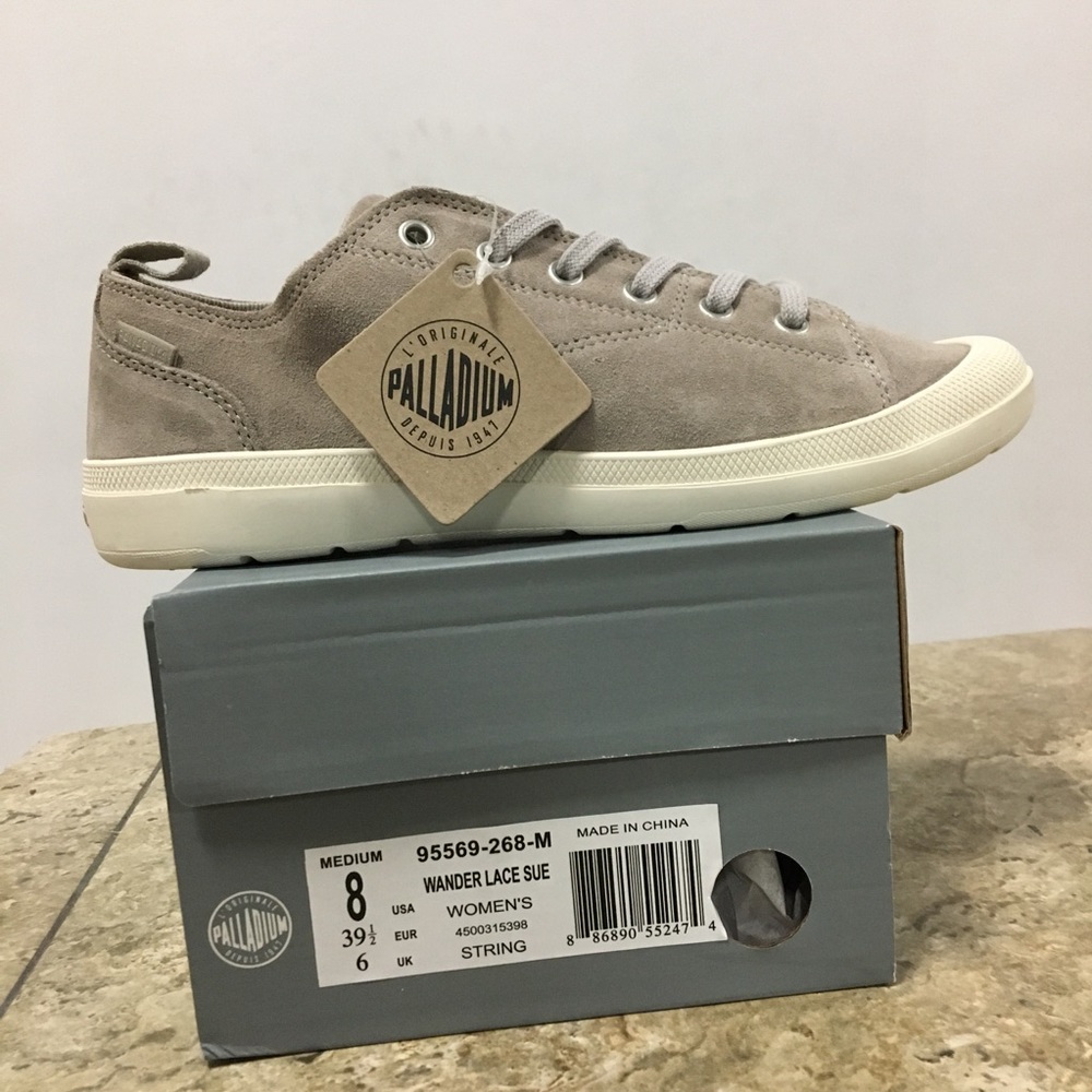 NWB Palladium Wander Lace Suede Sneakers String Women's Shoes - Picture 2 of 7